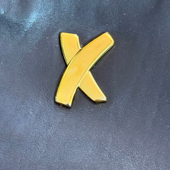 Paloma Picasso Dark Brown Leather Crossbody Purse Gold Logo Made in Italy - Picture 14 of 15